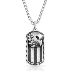 Montana Silversmiths Men's Patriotic Strength Dog Tag Necklace  Retail $70 - New